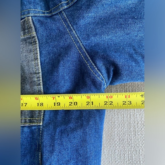 Vintage Denim Jacket Women’s Small Reversible Blanket Lined Flannel Patchwork - Picture 7 of 9